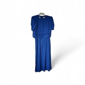 karin stevens Royal Blue Vintage-Inspired Maxi Dress